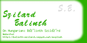 szilard balinth business card